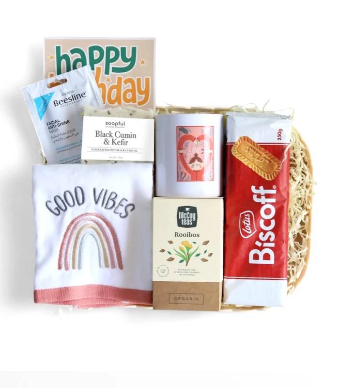 Good Vibes Tea & Treats Gift Basket