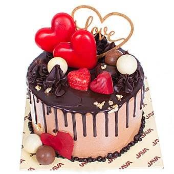 Java Hearts Explosion Cake
