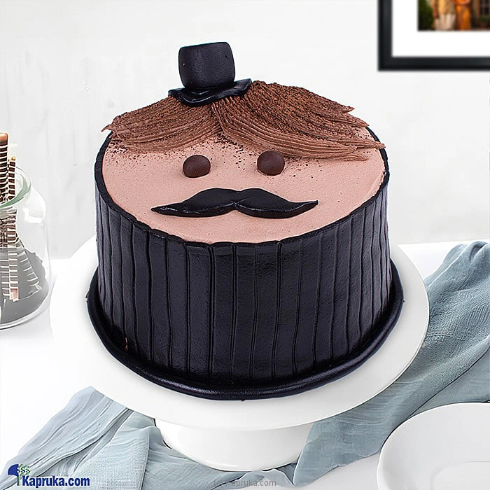 Mister Mustache Dad Chocolate Cake