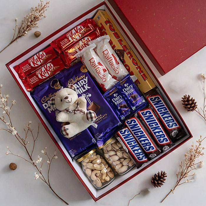Ultimate Chocolate Treats Luxury New Year Hamper With Teddy