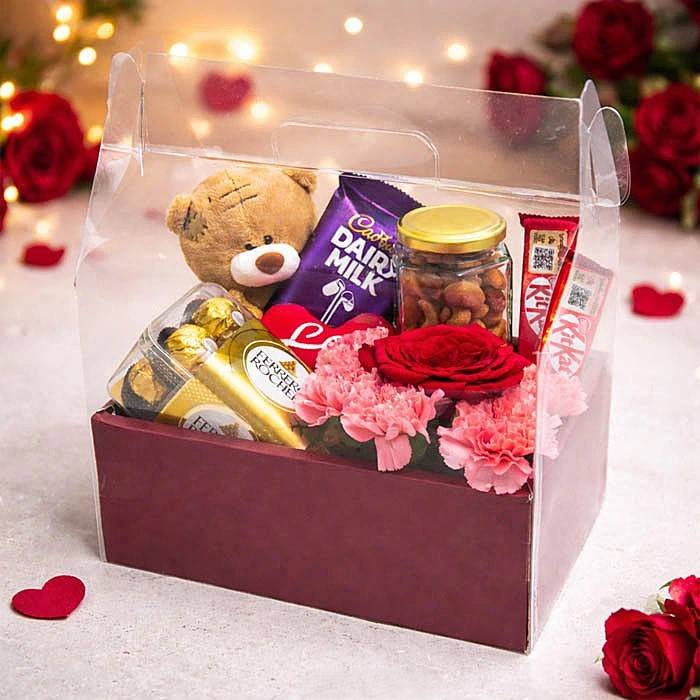 Sweet Moments Chocolate, Rose Teddy Gift Hamper