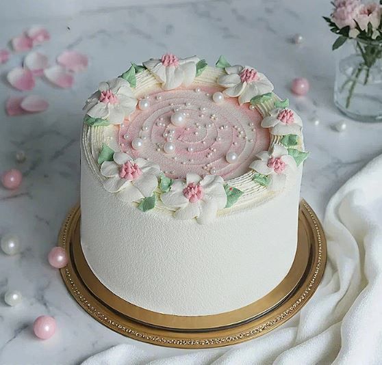 Pastel Pink Elegance Ribbon Cake