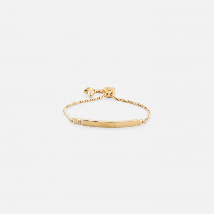 Stainless steel bracelet with adjustable slide