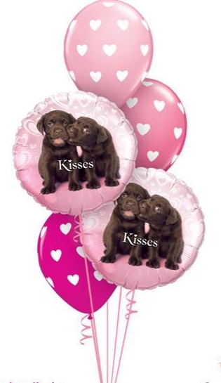 Bouquet-47 Puppy Kisses Qualatex #34075-2 27051-2