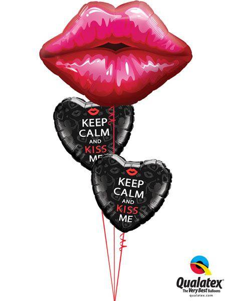 Bouquet 132 Big Red Kissey Lips Qualatex #16451 21831-2