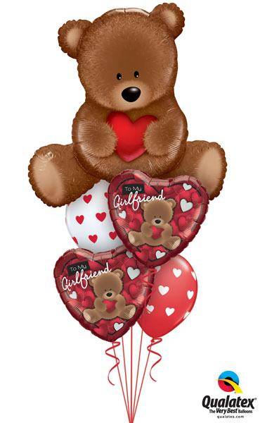 Bouquet 139 Teddy Bear Love Qualatex #16453 41324-2 18080-2