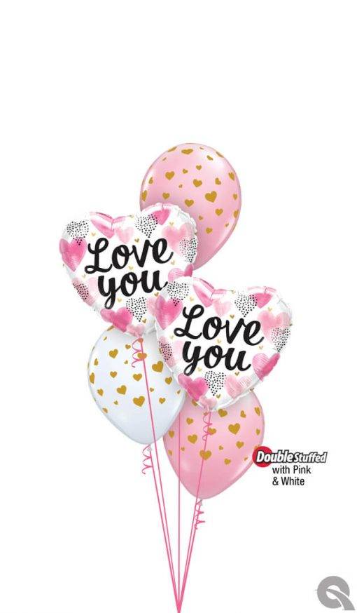Bouquet 1649 Be My Love Now and Always Qualatex #20988-2 79949-3 85706-3 43802-1 43766-2