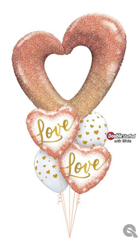Bouquet 1666 With All My Heart Qualatex #21073 20994-2 85706-2 43802-2