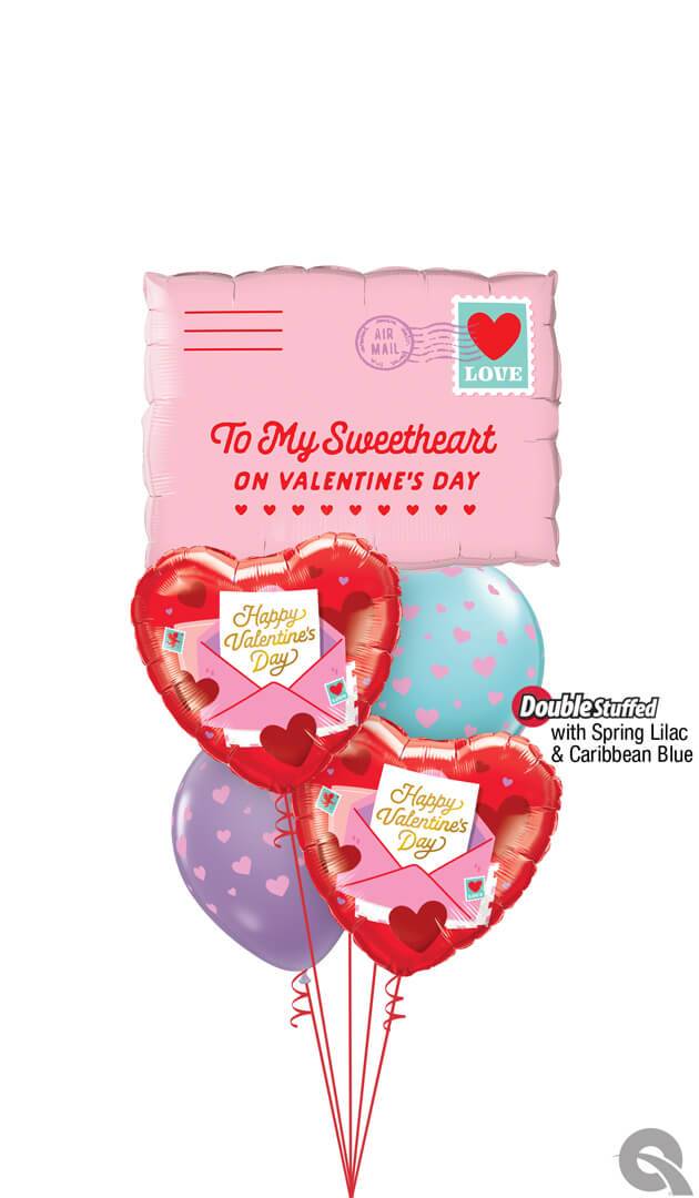 Bouquet 1672 Addressed with Love Qualatex #21085 24780-2 18100-2 50322 50322