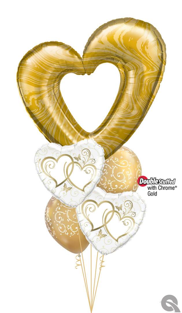 Bouquet 1675 Love is Golden Qualatex #23189 15668-2 22396-2 58271-2