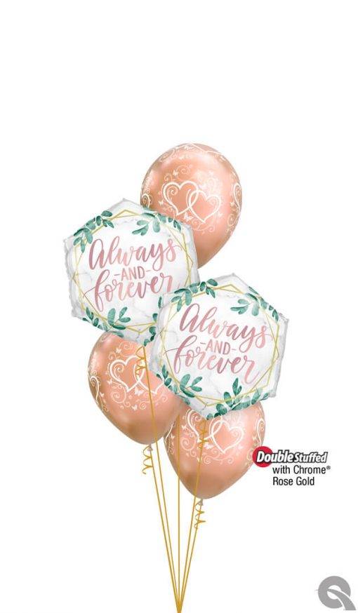 Bouquet 1677 Love always, Love forever… Qualatex #18855-2 37200-3 12966-3
