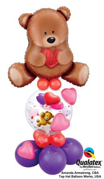 Bouquet 408 Teddy Bear Love Qualatex #16453 65205 17777-4 43599-8 43642-3