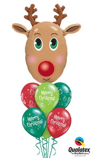 Bouquet 455 Red Nosed Reindeer Qualatex-40077 27712-6
