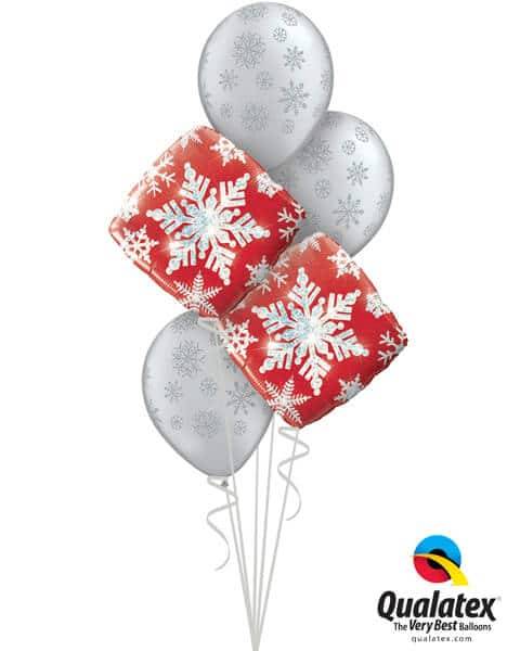 Bouquet 464 Snowflake Sparkles Red Qualatex-40093-2 80170-3