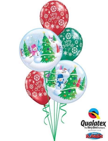 Bukiet 471 Festive Trees & Snowmen Qualatex-31851-2 60132-3