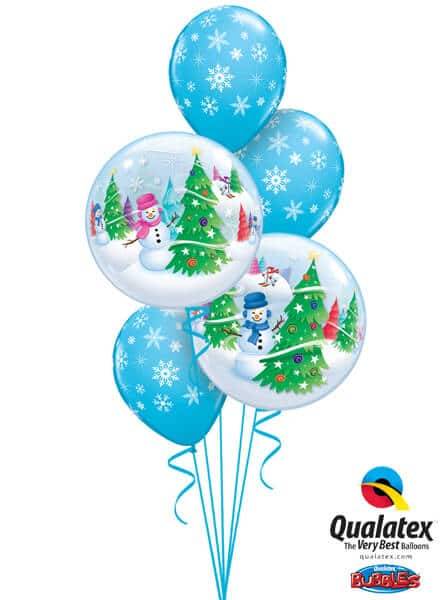Bukiet 473 Festive Trees & Snowmen Qualatex-31851-2 33531-3