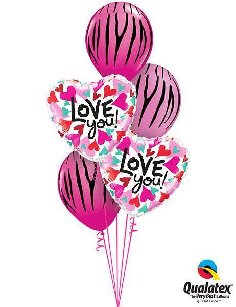 Bouquet 498 Love You Converging Hearts Qualatex #46070-2 12584-2 76890