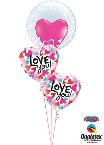 Bouquet 499 Deco Bubble – Stylish Hearts Qualatex #29505 46070-2