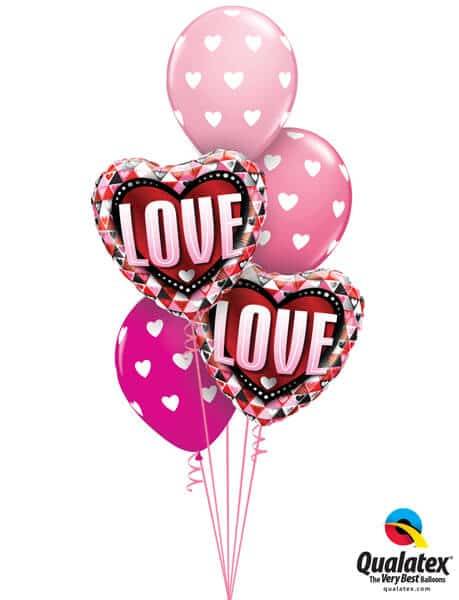 Bouquet 502 Love Triangles Qualatex #46073-2 27051-3