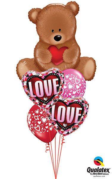 Bouquet 505 Teddy Bear Love Qualatex #16453 46073-2 40863-2