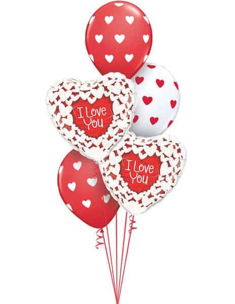 Bouquet 506 I Love Glitter Hearts Qualatex #34813-2 76928-3
