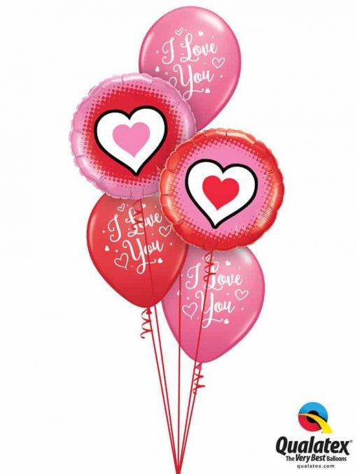 Bouquet 791 "I Love You" Hearts Qualatex #78545-2 57055-3