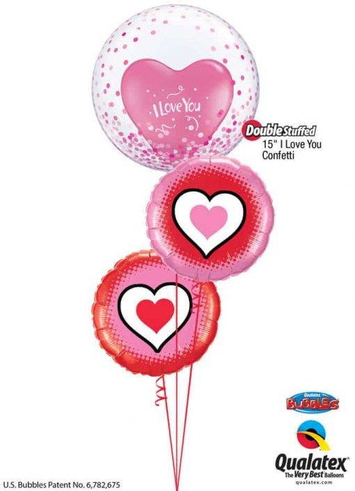 Bouquet 800 Pink Confetti Hearts Qualatex #57790 24020-1 78545-2