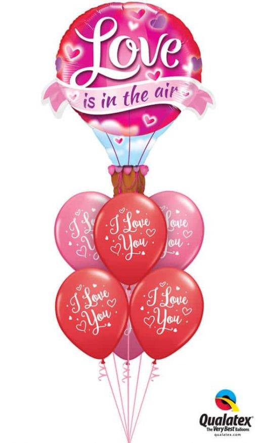 Bouquet 822 Red & Rose "I Love You" Balloon Qualatex #78529 57055-6