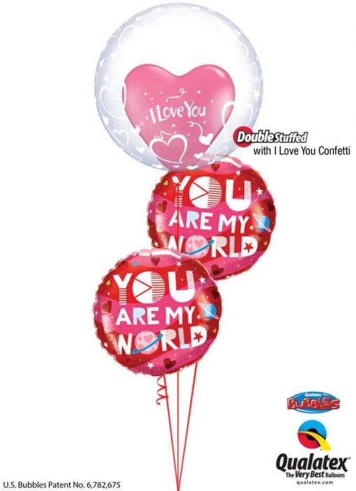 Bouquet 835 Love Me and the World is Mine! Qualatex #29505 57055-1 97171-2