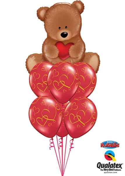 Bouquet-9 Teddy Bear Love Qualatex #16453 40862-6