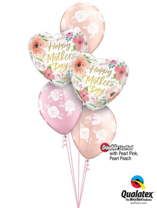 Bouquet 897 Pearl Pink & Pearl Peach Mother's Day Blossoms Qualatex #82207-2 85640-3 43783-1 43782-1