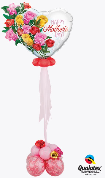 Bouquet 941 Rosy Mother's Day Qualatex #55882 85640-4 43766-4 43645-4