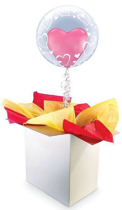 24″ / 61cm Balloon Pack Prestige Heart with Double Balloon / Deco Bubble