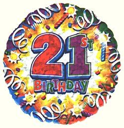 Birthday Explosion 21 Balloon (Standard)