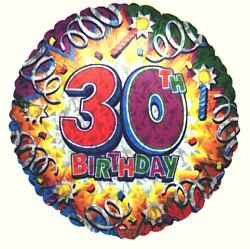 Birthday Explosion 30 Balloon (Standard)