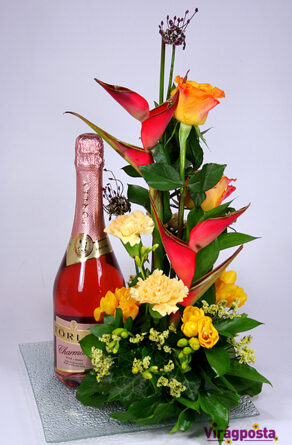 Gift from Flower with Tørley rosé champagne