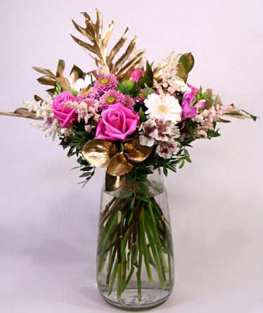 You are a miracle to me! Gift bouquet with rarny leaves (Medium)