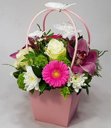 With love to mom! - Flower globe with roses and orchids