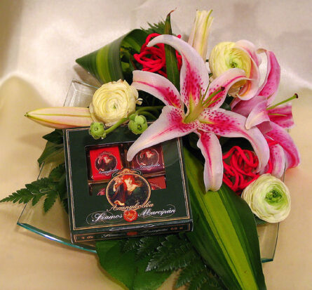 Lilies Glass Tray