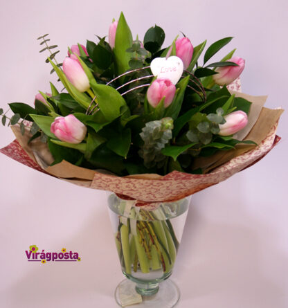 Pink flute - tulip bouquet XL