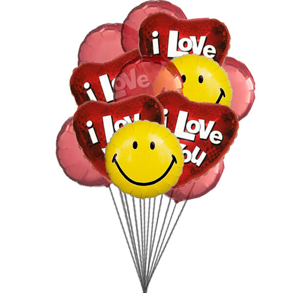 Sparkling Hearts Balloons (6 Latex Balloons and 6 Mylar Balloons)
