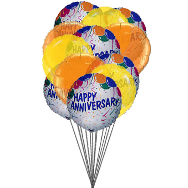 Balloons of wishing happy anniversary (6 Latex Balloons and 6-Mylar Balloons)