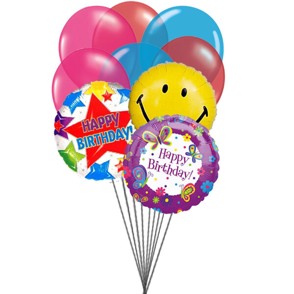 Birthday Party balloons (6 Latex Balloons and 3 Mylar Balloons)