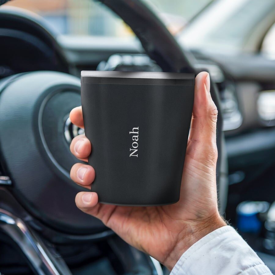Engraved travel mug