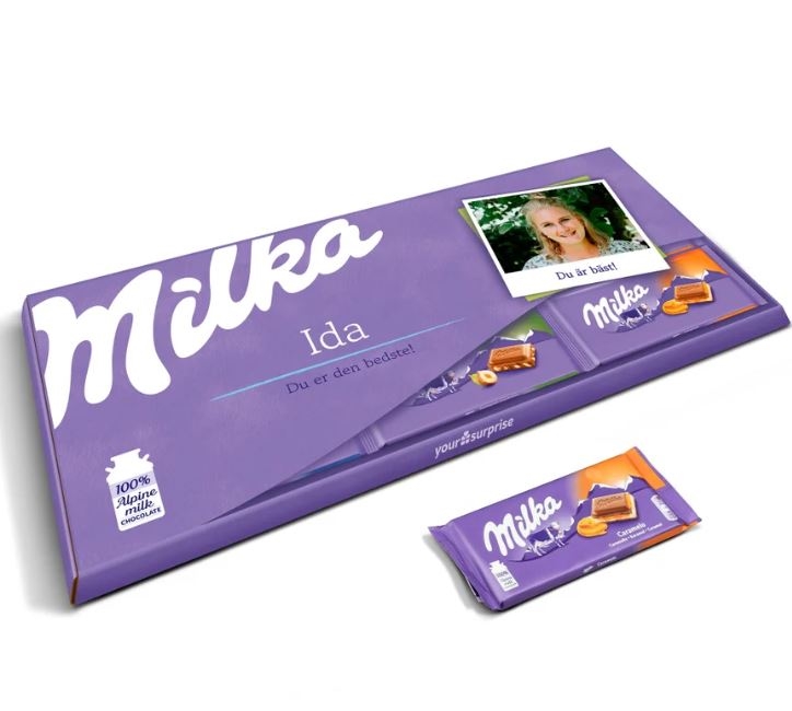 Gigantic, personalized chocolate bar from Milka