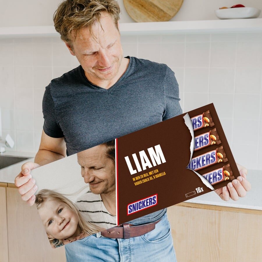 Mega Snickers bar printed with name and photo