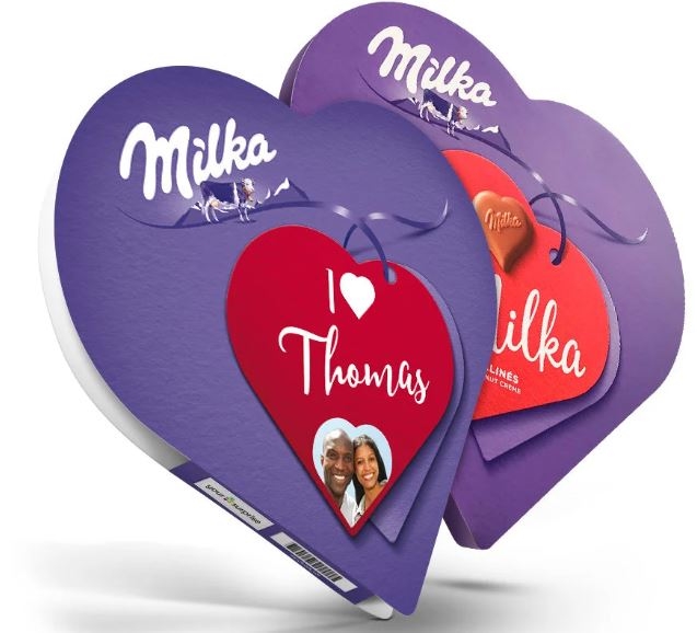 Milka heart with name and picture