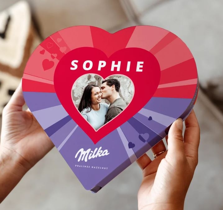 Milka heart with name and picture