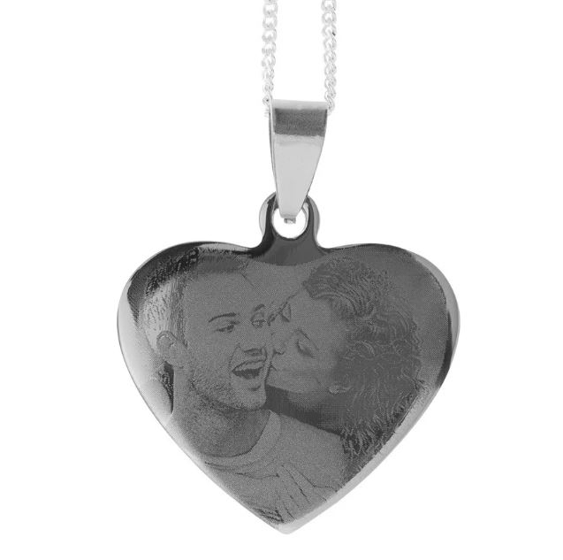 Pendant with Picture - Heart (Rhodium)