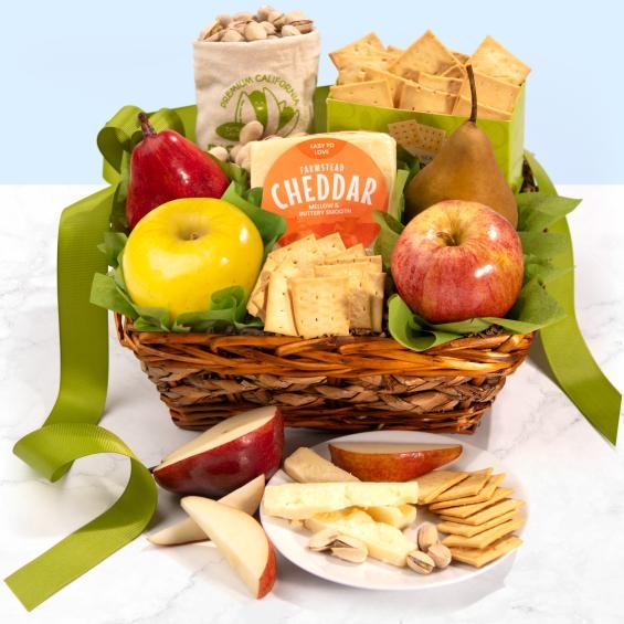 Fruit, Nut & Cheese Gift Basket